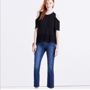BOGO Madewell Cold Should Black Lace Edge Silk Top